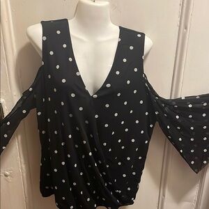 INC Concepts Cold Shoulder Polka Dot Blouse XXL